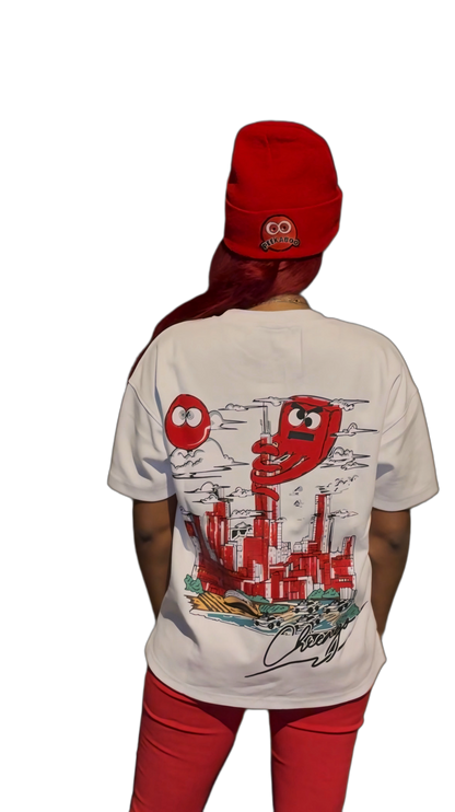 DEAR CHICAGO TEE AND BEANIE SET RED