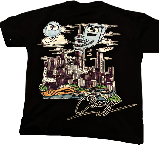 DEAR CHICAGO TEE AND BEANIE SET PURPLE