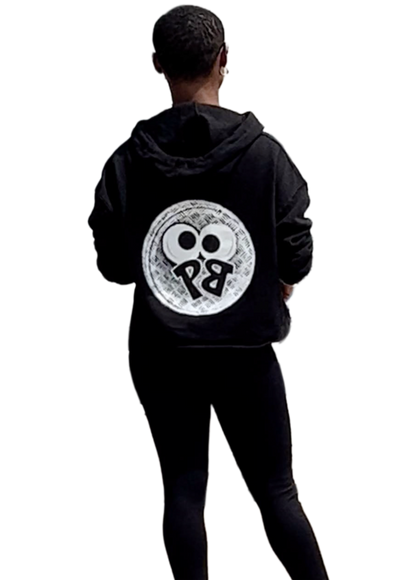 PEEKABOO LEISURE DEPT WOMEN CROP TOP HOODIE BLACK