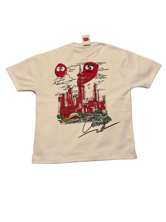 DEAR CHICAGO TEE AND BEANIE SET RED