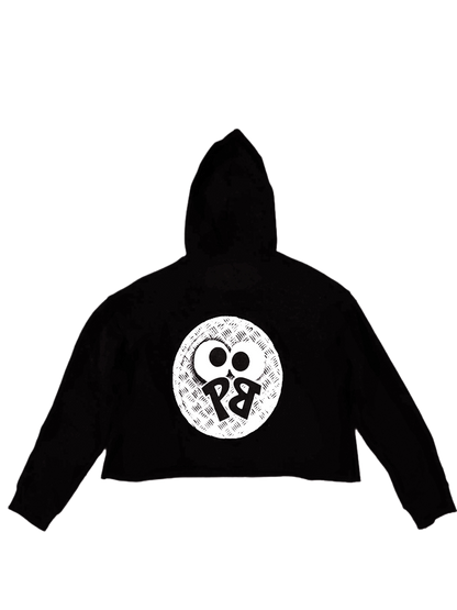 PEEKABOO LEISURE DEPT WOMEN CROP TOP HOODIE BLACK